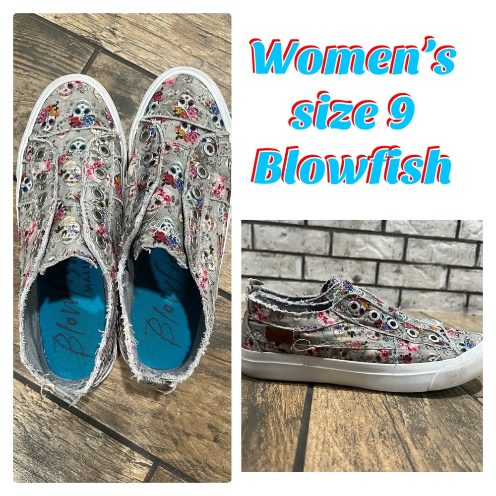 Blowfish Grey Sugar Skull print
